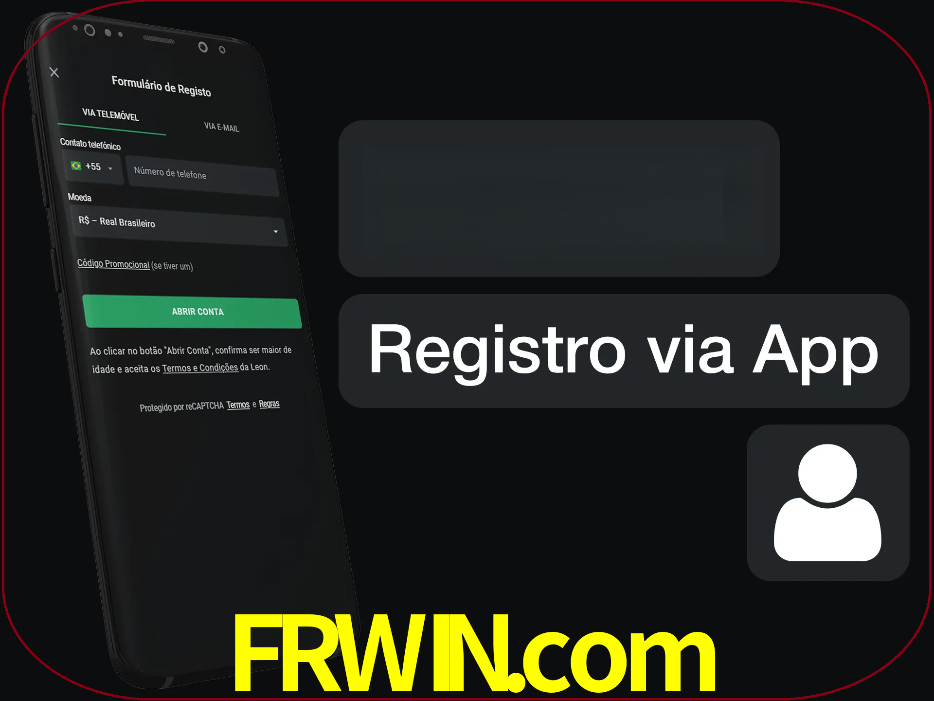 Registre-se com duas etapas usando o aplicativo.